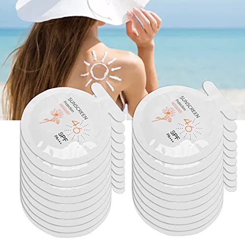 Gegong Sonnencreme SPF46 PA+++, 20er-Pack Feuchtigkeitsspendender Sonnenschutz, 3ml Gesichts- und Körpersonnenmilch, Wasserbeständig für Sport & Alltag