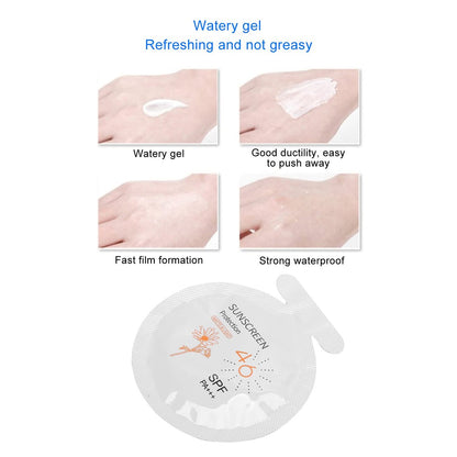 Gegong Sonnencreme SPF46 PA+++, 20er-Pack Feuchtigkeitsspendender Sonnenschutz, 3ml Gesichts- und Körpersonnenmilch, Wasserbeständig für Sport & Alltag