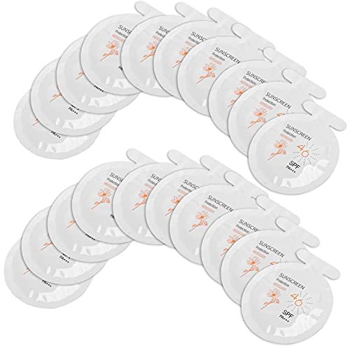 Gegong Sonnencreme SPF46 PA+++, 20er-Pack Feuchtigkeitsspendender Sonnenschutz, 3ml Gesichts- und Körpersonnenmilch, Wasserbeständig für Sport & Alltag