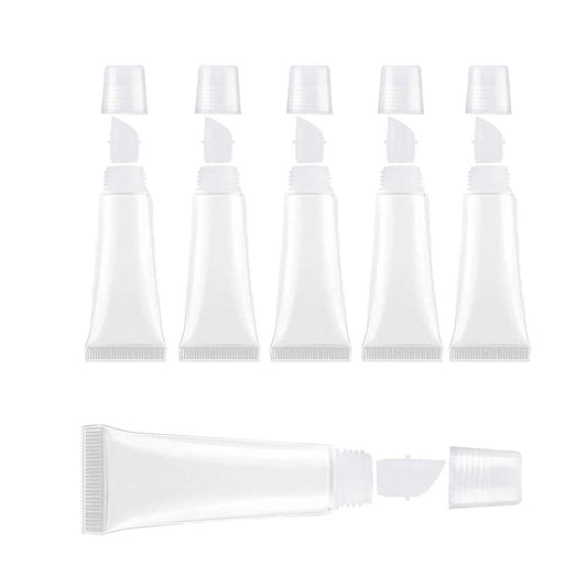 6er-Pack Lipgloss-Tuben 8 ml – Leere, durchsichtige, nachfüllbare Lippenpflegebehälter für DIY-Kosmetik und Reise