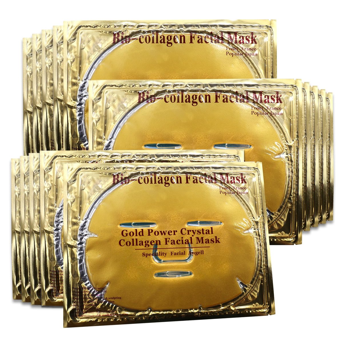 Jakuva 24K Gold Gel-Gesichtsmaske – Kollagen-Gesichtspflaster für Feuchtigkeit, Anti-Falten und Straffung, 15 Stück