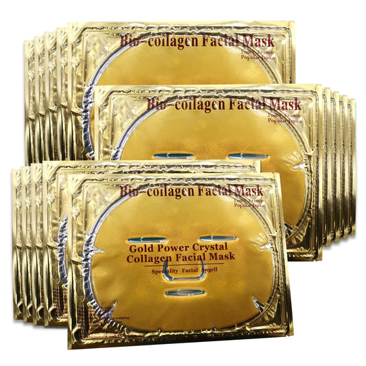 Jakuva 24K Gold Gel-Gesichtsmaske – Kollagen-Gesichtspflaster für Feuchtigkeit, Anti-Falten und Straffung, 15 Stück