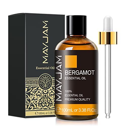 Bergamotte Ätherisches Öl, MAYJAM Premium Reines Ätherisches Öl, 100 ml Große Flasche für Diffuser, Seifen- und Kerzenherstellung, Ideal für Zuhause, Büro, Auto und Yoga