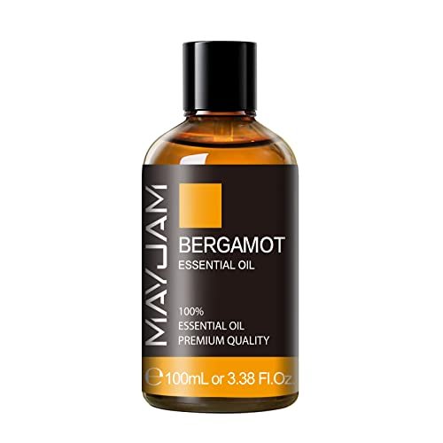 Bergamotte Ätherisches Öl, MAYJAM Premium Reines Ätherisches Öl, 100 ml Große Flasche für Diffuser, Seifen- und Kerzenherstellung, Ideal für Zuhause, Büro, Auto und Yoga