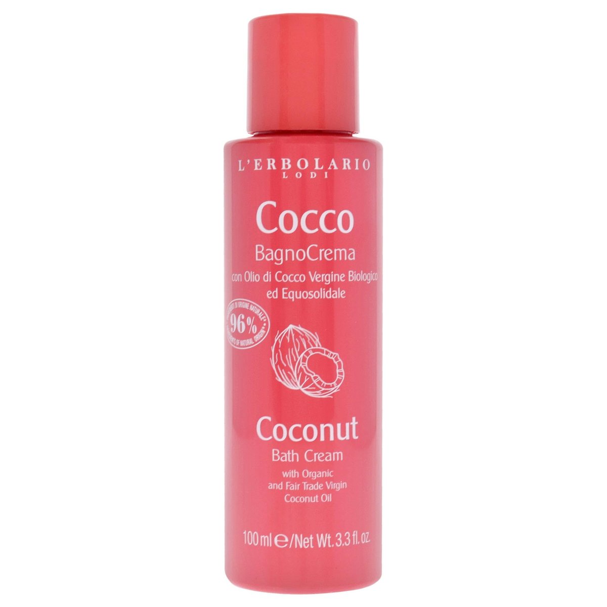 L’Erbolario Kokos-Badecreme – Feuchtigkeitsspendendes Duschbad mit Glycerin – Pflegend & ausgleichend – Paraben- & sulfatfrei – 100 ml