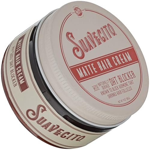 Suavecito Pomade Matte Haarcreme mit DHT-Blocker für Haarwachstum - Leichter Halt, matter Glanz für dünner werdendes Haar