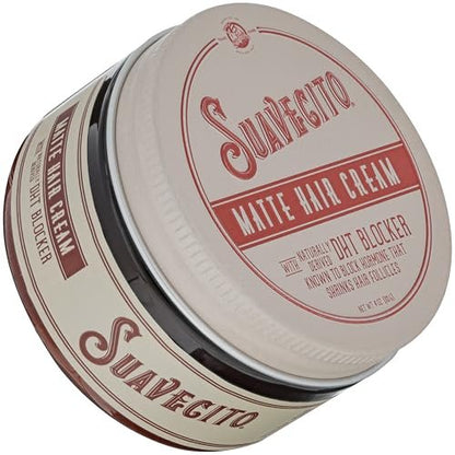 Suavecito Pomade Matte Haarcreme mit DHT-Blocker für Haarwachstum - Leichter Halt, matter Glanz für dünner werdendes Haar