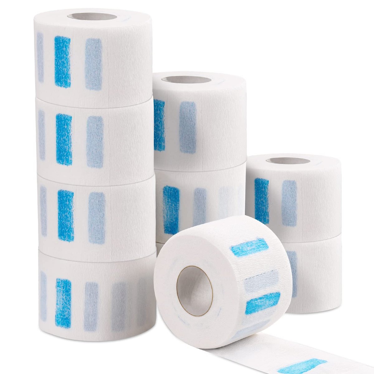 IOOROSE 10 Rollen Einweg-Friseurpapier Nackenstreifen, 1000 Stück, 2,6 x 33 cm, professioneller dehnbarer Papier-Nackenband-Schutz, Friseurzubehör