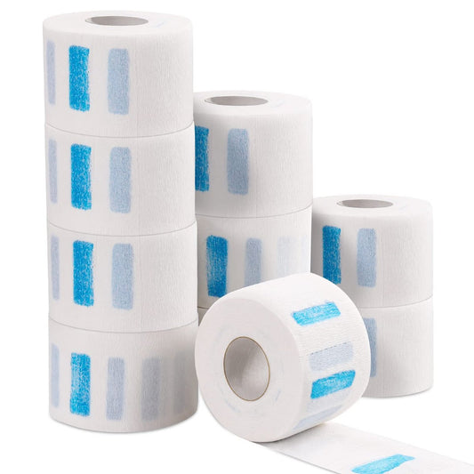 IOOROSE 10 Rollen Einweg-Friseurpapier Nackenstreifen, 1000 Stück, 2,6 x 33 cm, professioneller dehnbarer Papier-Nackenband-Schutz, Friseurzubehör
