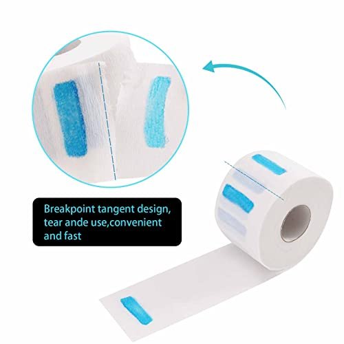 IOOROSE 10 Rollen Einweg-Friseurpapier Nackenstreifen, 1000 Stück, 2,6 x 33 cm, professioneller dehnbarer Papier-Nackenband-Schutz, Friseurzubehör