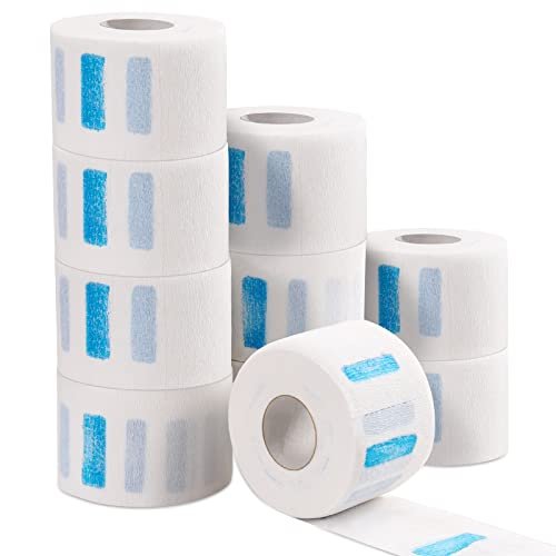 IOOROSE 10 Rollen Einweg-Friseurpapier Nackenstreifen, 1000 Stück, 2,6 x 33 cm, professioneller dehnbarer Papier-Nackenband-Schutz, Friseurzubehör