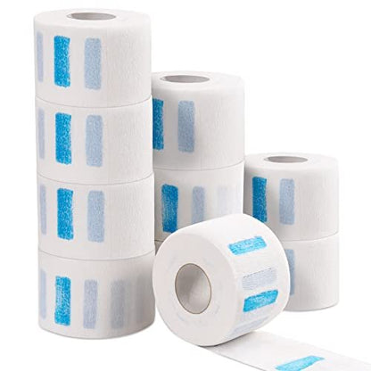 IOOROSE 10 Rollen Einweg-Friseurpapier Nackenstreifen, 1000 Stück, 2,6 x 33 cm, professioneller dehnbarer Papier-Nackenband-Schutz, Friseurzubehör