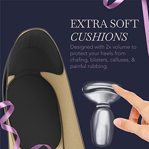 Ballotte Premium Silikon-Fersenpolster für Schuhe – Weiche Fersenkissen gegen Rutschen und Druckstellen (4er-Pack, Natur)