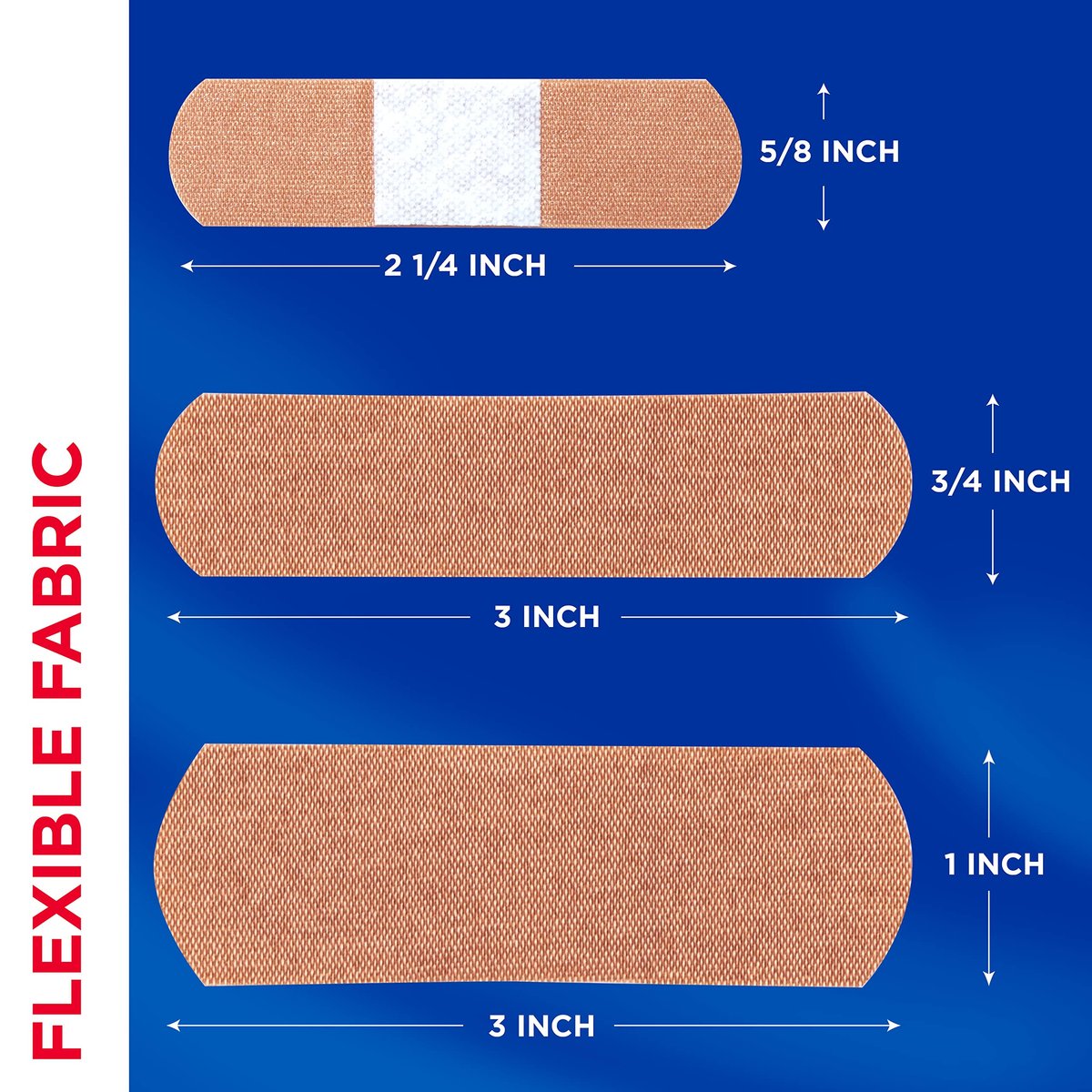 BAND-AID Brand Flexible Fabric Pflaster mit Memory-Weave-Gewebe, Quilt-Aid-Komfortpolster & schmerzfreiem Pad; Wundversorgung für kleine Schnitte, Schürfwunden & Wunden, verschiedene Größen, 2 x 100 Stück