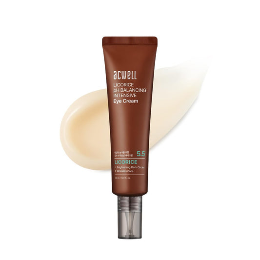 ACWELL Licorice pH Balancing Intensive Anti-Wrinkle Augencreme 30 ml – gegen dunkle Augenringe und Schwellungen mit Peptiden und Süßholzwasser, Anti-Aging Gesichtscreme für Männer und Frauen