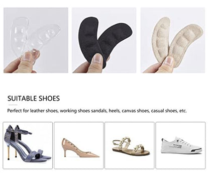 GQTJP Metatarsal Pads, Ball of Foot Cushions für Absätze – Rutschfeste Fußpolster zur Schmerzlinderung den ganzen Tag, Zehenpads für Schuhe, Fersenpolster gegen Vorrutschen (Transparent, 3 Paare)