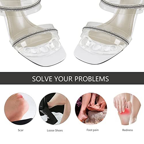 GQTJP Metatarsal Pads, Ball of Foot Cushions für Absätze – Rutschfeste Fußpolster zur Schmerzlinderung den ganzen Tag, Zehenpads für Schuhe, Fersenpolster gegen Vorrutschen (Transparent, 3 Paare)