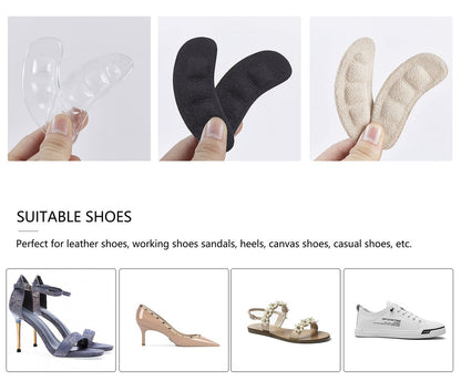GQTJP Metatarsal Pads, Ball of Foot Cushions für Absätze – Rutschfeste Fußpolster zur Schmerzlinderung den ganzen Tag, Zehenpads für Schuhe, Fersenpolster gegen Vorrutschen (Transparent, 3 Paare)