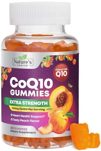 CoQ10 Gummis für Erwachsene - Coenzym Q10 100 mg pro Portion - 3-fache Stärke, hochabsorbierendes Antioxidans für Herzgesundheit und Energieproduktion - Co Q10 (Coq 10) Nahrungsergänzung - 60 Gummis