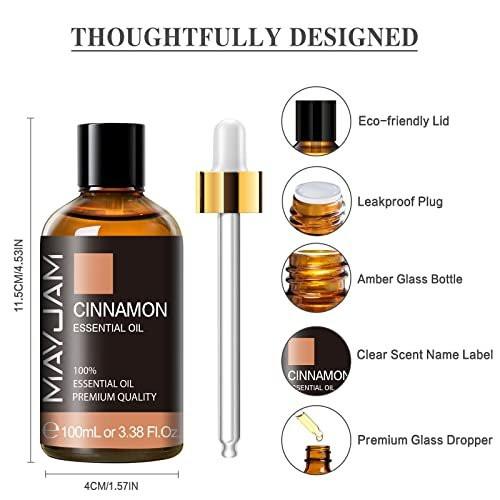MAYJAM Zimtöl 30ml – Premium Zimtöl mit Glaspipette für Diffuser, Zuhause & Büro