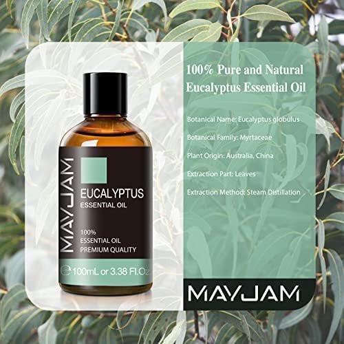 Eukalyptus ätherisches Öl, MAYJAM 3,38 fl.oz Große Flasche reines ätherisches Öl, ideal für Wohnzimmer, Schlafzimmer, Büro und Auto