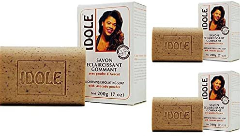Idole Brightening Exfoliating Soap mit Avocadokernpulver – 125 g (4,4 oz) 3er-Pack – Peelingseife für strahlende Haut