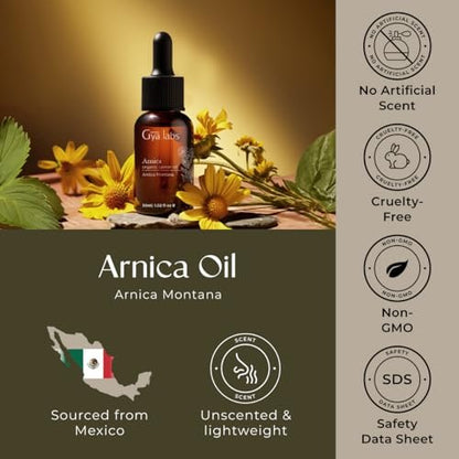 Gya Labs Arnica Öl - 30 ml - Trägeröl für Haare, Haut, Gesicht, Kopfhaut & Körpermassage