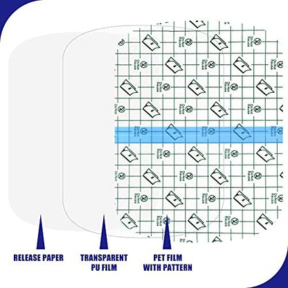 60 Stücke Tattoo-Bandage, wasserdicht, haftend, transparente Second-Skin-Abdeckfolie, Tattoo-Schutzfolie, 2 Größen (10x13 cm & 15x20 cm)