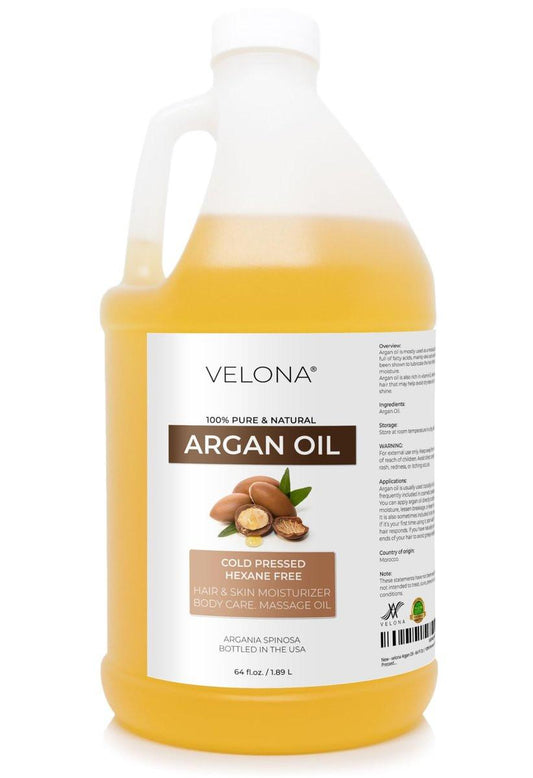 velona Arganöl – 64 Fl Oz | 100 % rein und natürlich | Marokko-Öl für Haut, Körper und Gesicht | Nagelschutz | Unraffiniert, kaltgepresst