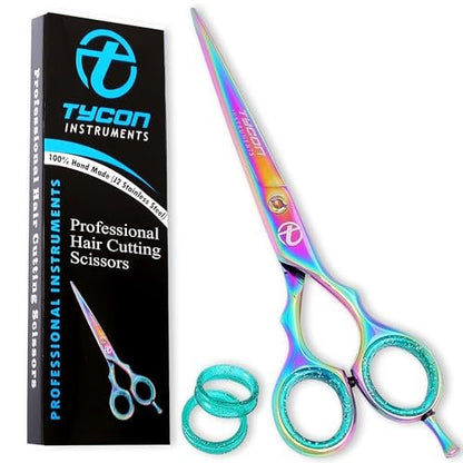 Tycon Haarschere Profi 6,5 Zoll – Japanischer Edelstahl, 2,7 Zoll Rasiermesserklinge Barber Schere – Ergonomisches Design – Präzisions-Haarschere für sanftes Schneiden – Salon & Eigengebrauch