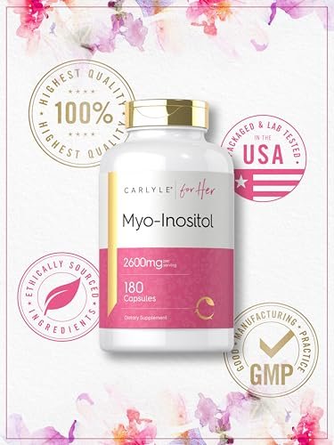 Carlyle Myo-Inositol 2600 mg | 180 Kapseln | Hochdosiertes Nahrungsergänzungsmittel | Non-GMO, Glutenfrei