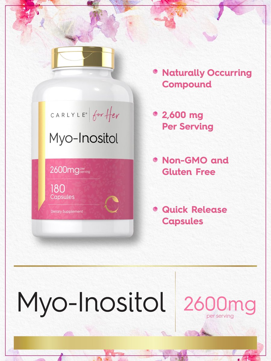 Carlyle Myo-Inositol 2600 mg | 180 Kapseln | Hochdosiertes Nahrungsergänzungsmittel | Non-GMO, Glutenfrei