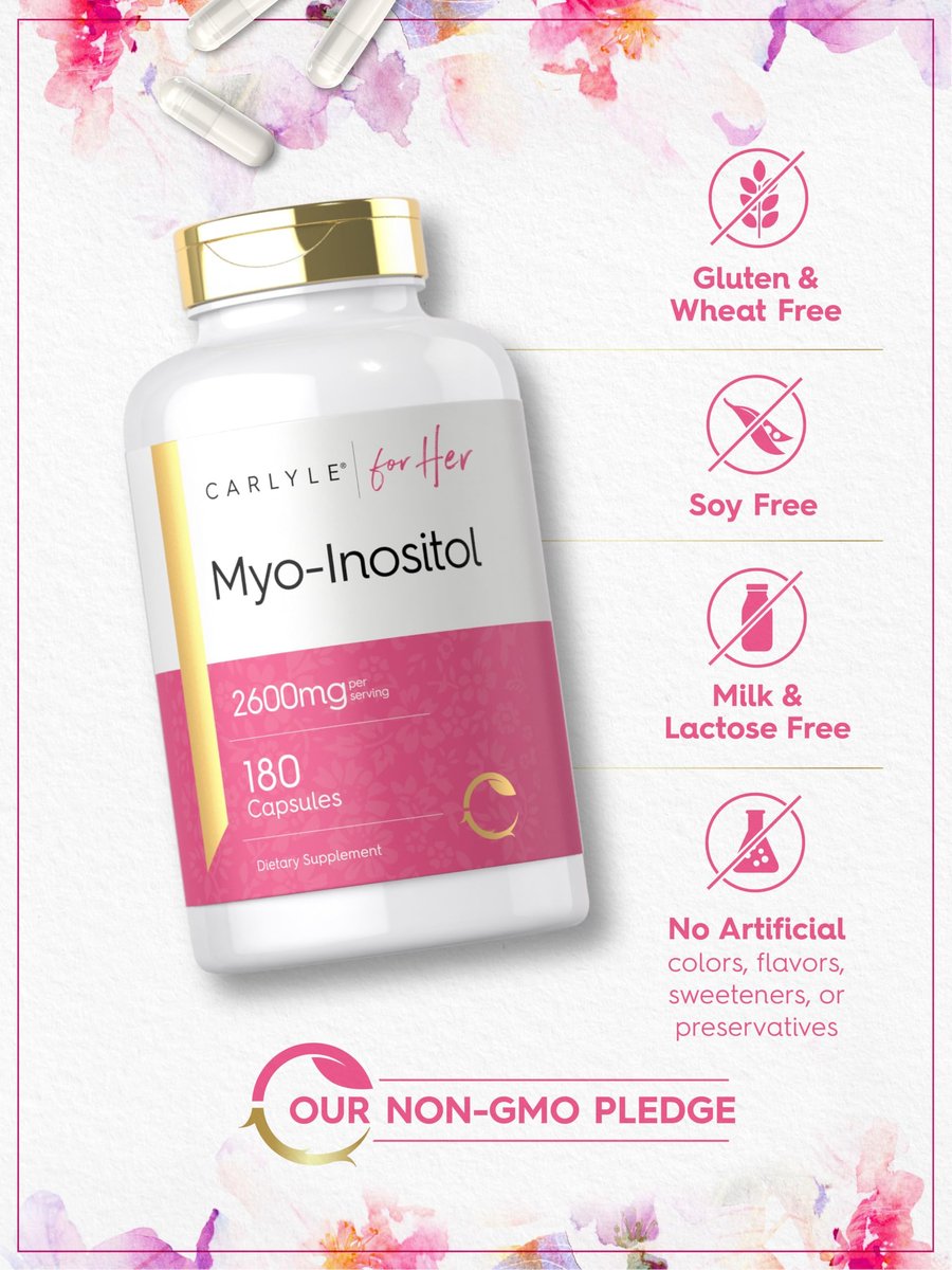 Carlyle Myo-Inositol 2600 mg | 180 Kapseln | Hochdosiertes Nahrungsergänzungsmittel | Non-GMO, Glutenfrei