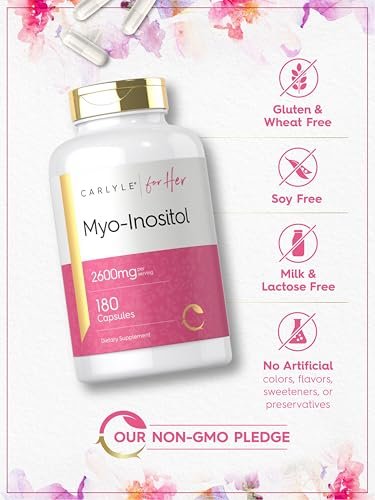 Carlyle Myo-Inositol 2600 mg | 180 Kapseln | Hochdosiertes Nahrungsergänzungsmittel | Non-GMO, Glutenfrei