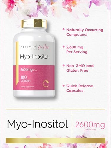 Carlyle Myo-Inositol 2600 mg | 180 Kapseln | Hochdosiertes Nahrungsergänzungsmittel | Non-GMO, Glutenfrei