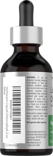 Horbäach Liquid Chlorophyll Drops | 2 fl oz | Natürlicher Pfefferminzgeschmack | Vegan, Nicht-GVO & Glutenfrei