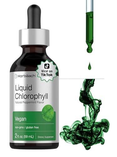 Horbäach Liquid Chlorophyll Drops | 2 fl oz | Natürlicher Pfefferminzgeschmack | Vegan, Nicht-GVO & Glutenfrei