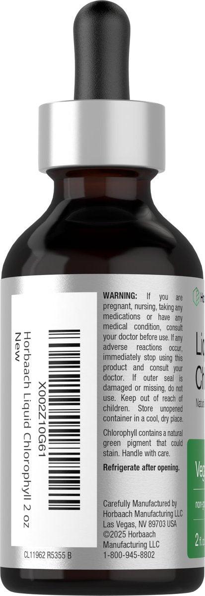 Horbäach Liquid Chlorophyll Drops | 2 fl oz | Natürlicher Pfefferminzgeschmack | Vegan, Nicht-GVO & Glutenfrei