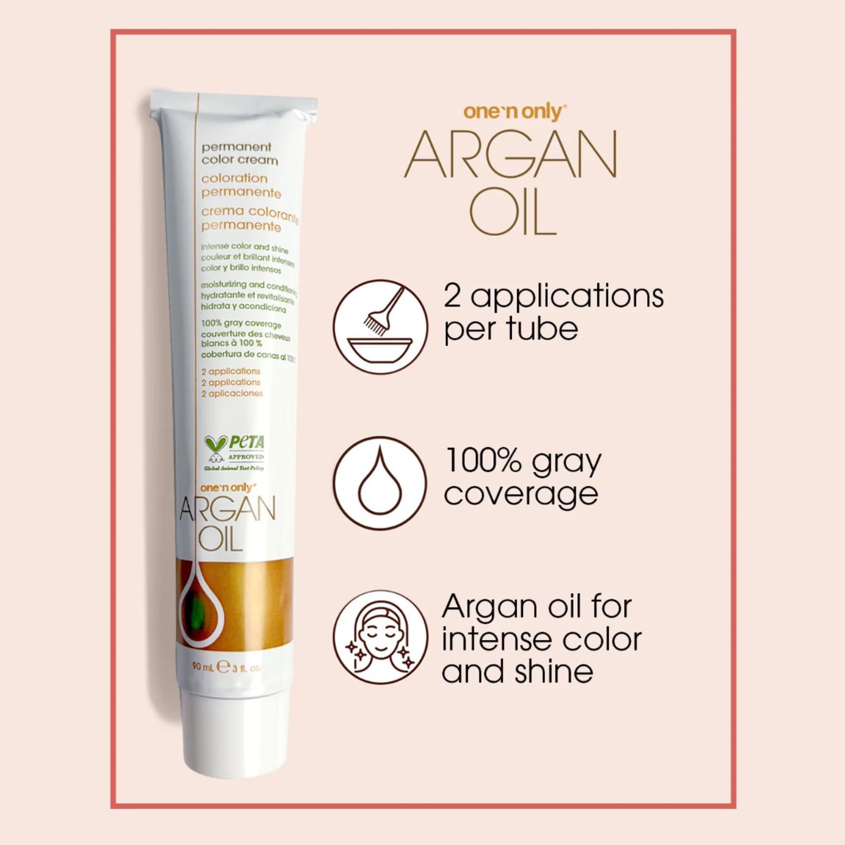 One N' Only Permanent Haarfarbe - Permanente Haarfarbe mit Arganöl - Intensive, genaue Töne mit Grauabdeckung - Verbessert Feuchtigkeit & Elastizität - 5NN Rich Natural Light Braun (85 g)