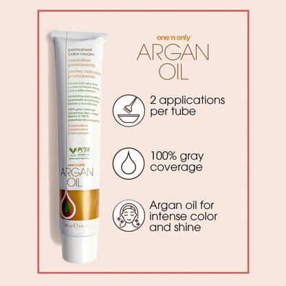 One N' Only Permanent Haarfarbe - Permanente Haarfarbe mit Arganöl - Intensive, genaue Töne mit Grauabdeckung - Verbessert Feuchtigkeit & Elastizität - 5NN Rich Natural Light Braun (85 g)