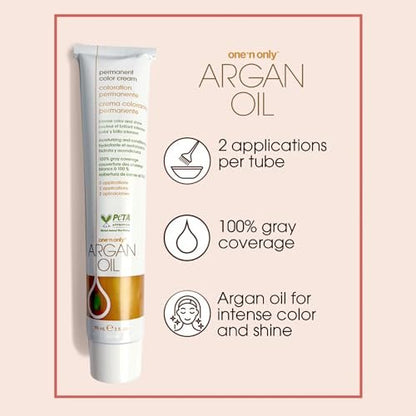 One N' Only Permanent Haarfarbe - Permanente Haarfarbe mit Arganöl - Intensive, genaue Töne mit Grauabdeckung - Verbessert Feuchtigkeit & Elastizität - 5NN Rich Natural Light Braun (85 g)