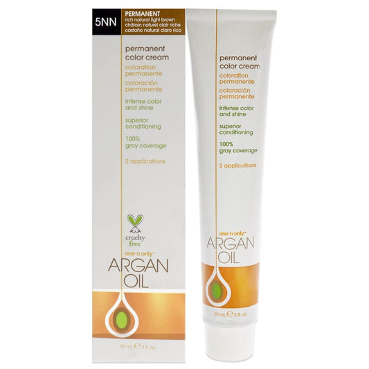 One N' Only Permanent Haarfarbe - Permanente Haarfarbe mit Arganöl - Intensive, genaue Töne mit Grauabdeckung - Verbessert Feuchtigkeit & Elastizität - 5NN Rich Natural Light Braun (85 g)