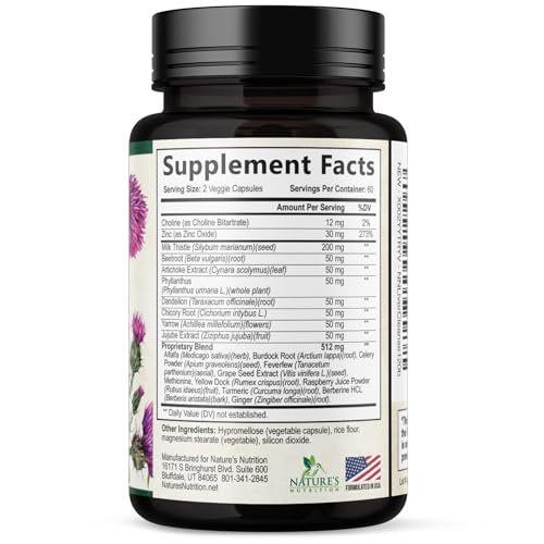 Liver Cleanse Detox & Repair Formula – 20-in-1 Fortschrittliche Leberunterstützung mit Mariendistel, Löwenzahnwurzel, Artischockenextrakt, Kurkuma, Cholin & Rote Bete – 120 vegane Kapseln