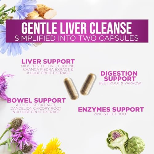 Liver Cleanse Detox & Repair Formula – 20-in-1 Fortschrittliche Leberunterstützung mit Mariendistel, Löwenzahnwurzel, Artischockenextrakt, Kurkuma, Cholin & Rote Bete – 120 vegane Kapseln