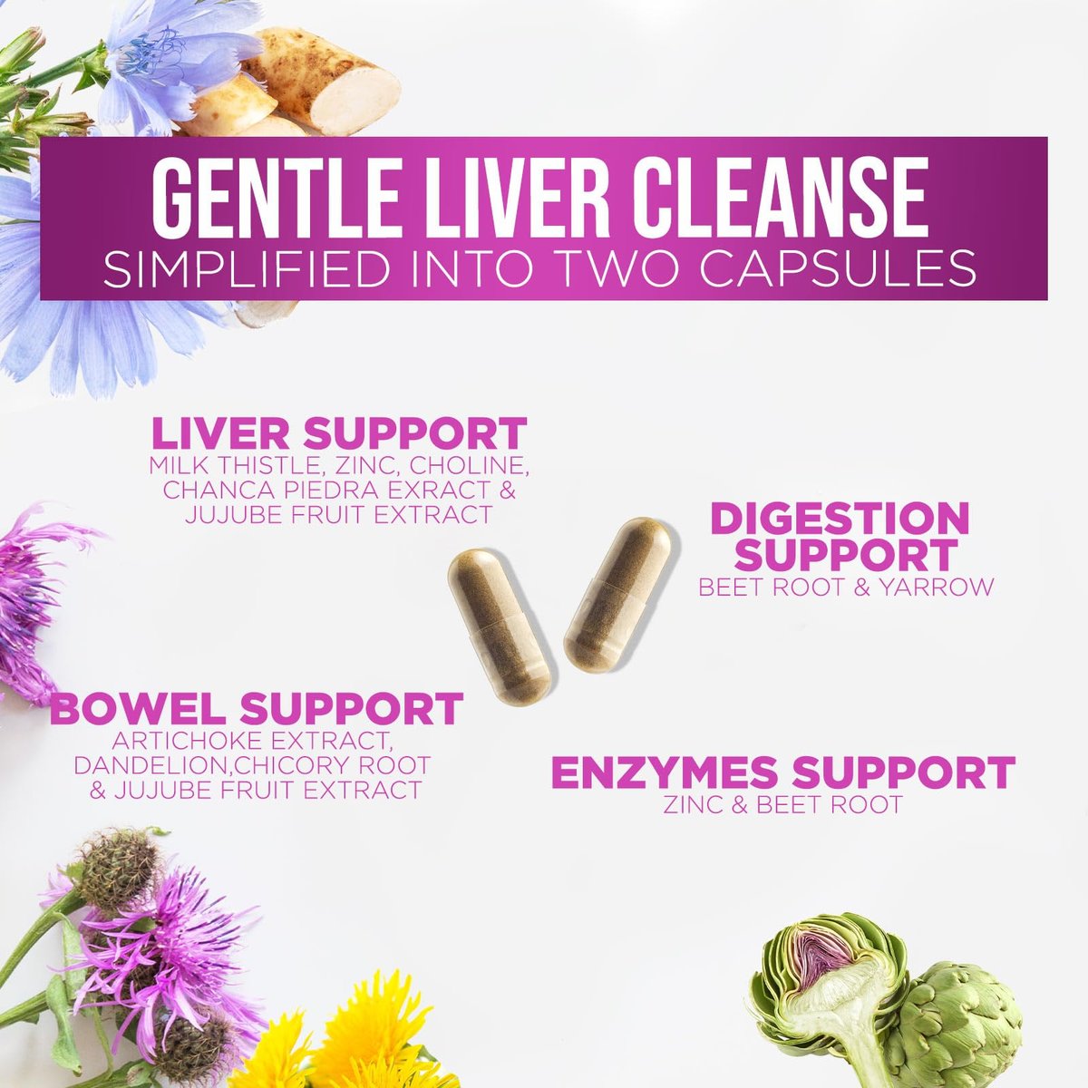 Liver Cleanse Detox & Repair Formula – 20-in-1 Fortschrittliche Leberunterstützung mit Mariendistel, Löwenzahnwurzel, Artischockenextrakt, Kurkuma, Cholin & Rote Bete – 120 vegane Kapseln