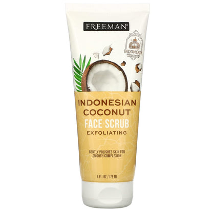Freeman Indonesian Coconut Face Mask & Scrub – Feuchtigkeitsspendende Gesichtsmaske und Peeling für Unisex, 6 oz
