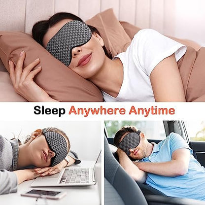 INNELO 3D Konturierte Schlafmaske für Seitenschläfer – 100% Lichtblockierende Schlafmaske für Männer & Frauen, Weich, Kein Druck auf den Augen, Flugzeug-Blendenschutz für Reisen, Nickerchen, Yoga, Grau