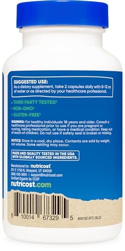Nutricost Sägepalme 1000mg, 120 Kapseln – CCOF-zertifiziert aus Bio-Sägepalme, vegetarisch, 60 Portionen, 500mg pro Kapsel, glutenfrei