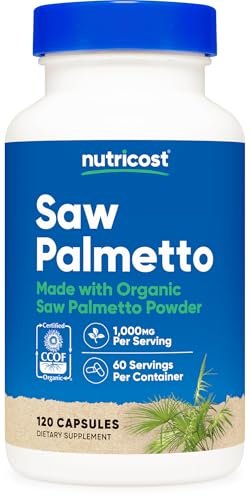 Nutricost Sägepalme 1000mg, 120 Kapseln – CCOF-zertifiziert aus Bio-Sägepalme, vegetarisch, 60 Portionen, 500mg pro Kapsel, glutenfrei