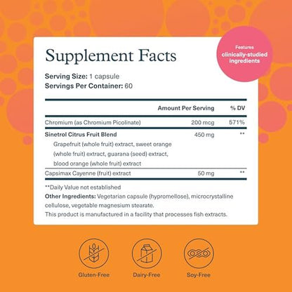 Youtheory Täglicher Fatburner – Unterstützt Körperzusammensetzung & Stoffwechsel – mit Zitrusfruchtmischung, Chrom & Cayenne-Extrakt – Gluten-, Soja- & Milchfrei – 60 vegane Kapseln